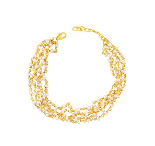 Charming Silver White Pearl Bracelet