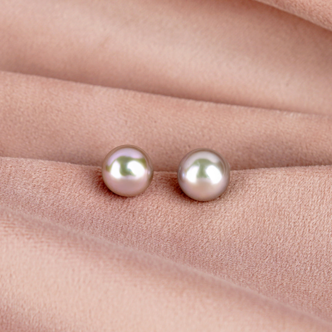 Classic Ash Color Pearl Stud - Krishna Jewellers Pearls and Gems