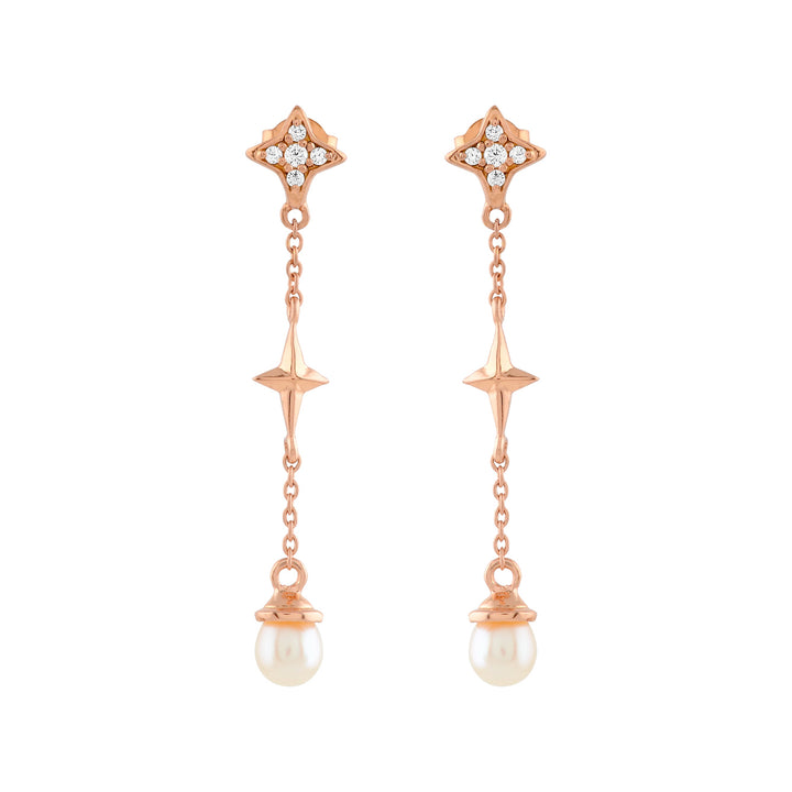 Starling  Hanging Pearl Drop Earrings - Krishna Jewellers Pearls and Gems