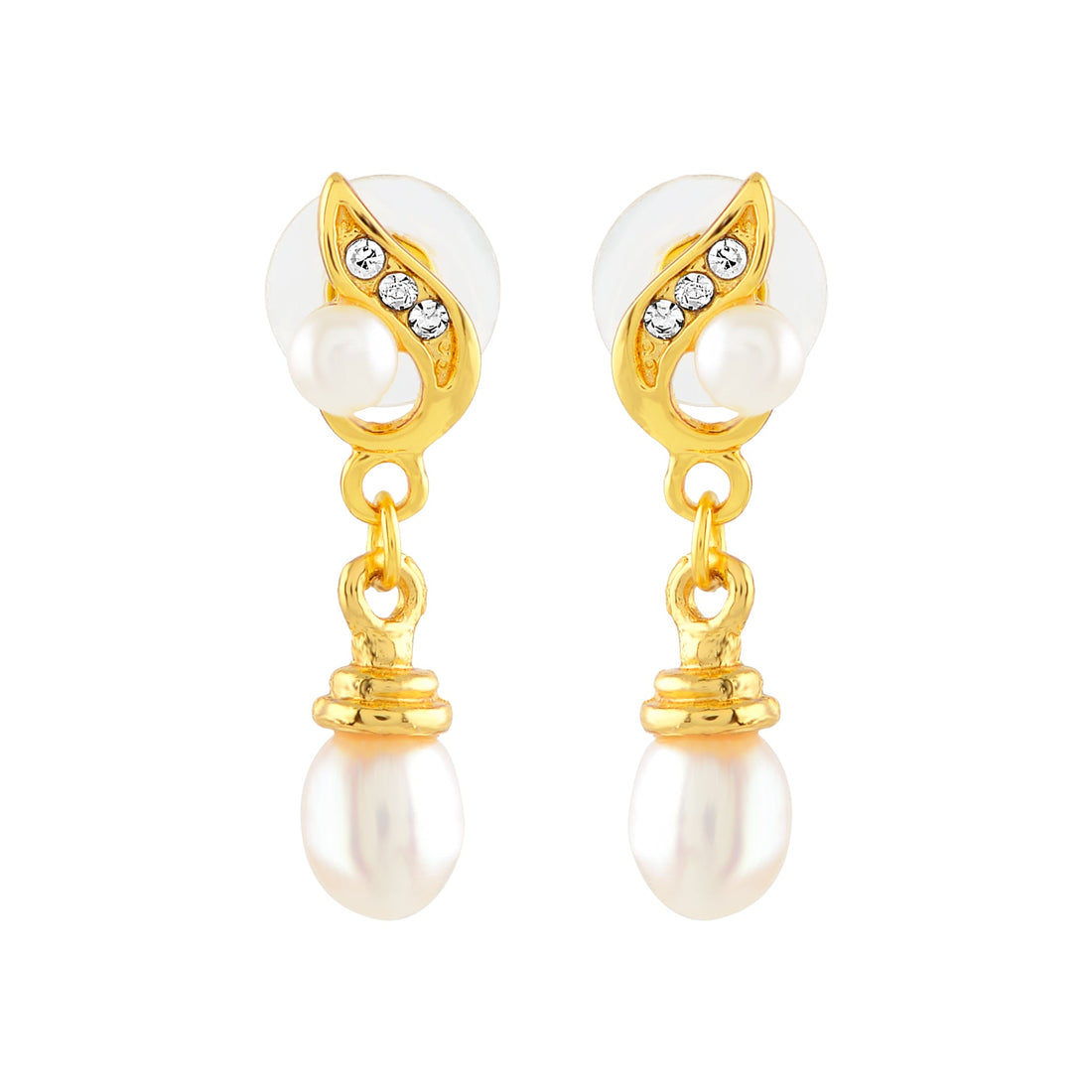 Sparking Pearl drop Earrings - Krishna Jewellers Pearls and Gems