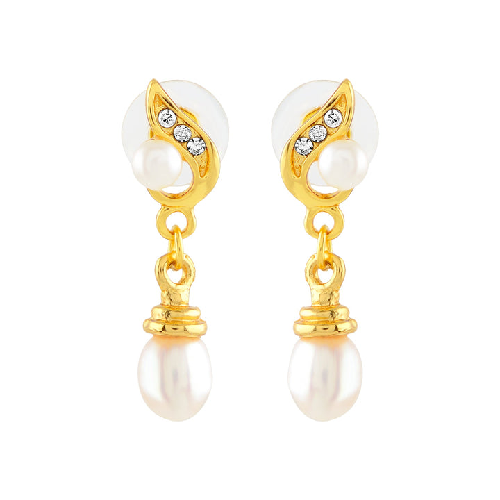 Sparking Pearl drop Earrings - Krishna Jewellers Pearls and Gems