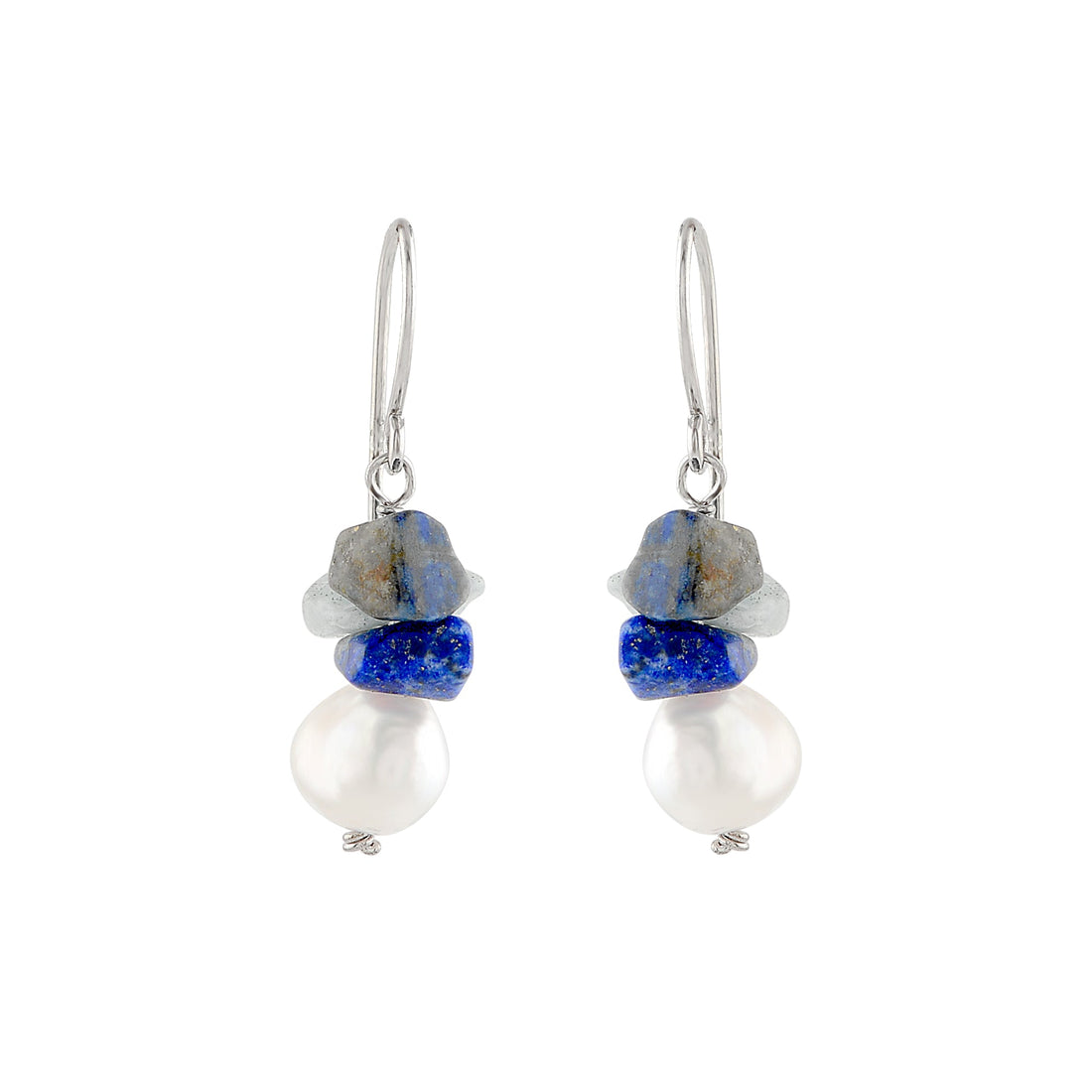Natural Uneven Pearl J-hoop Earrings - Krishna Jewellers Pearls and Gems