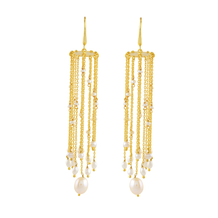 Rice Pearl Tassel Hanging Earrings - Krishna Jewellers Pearls and Gems