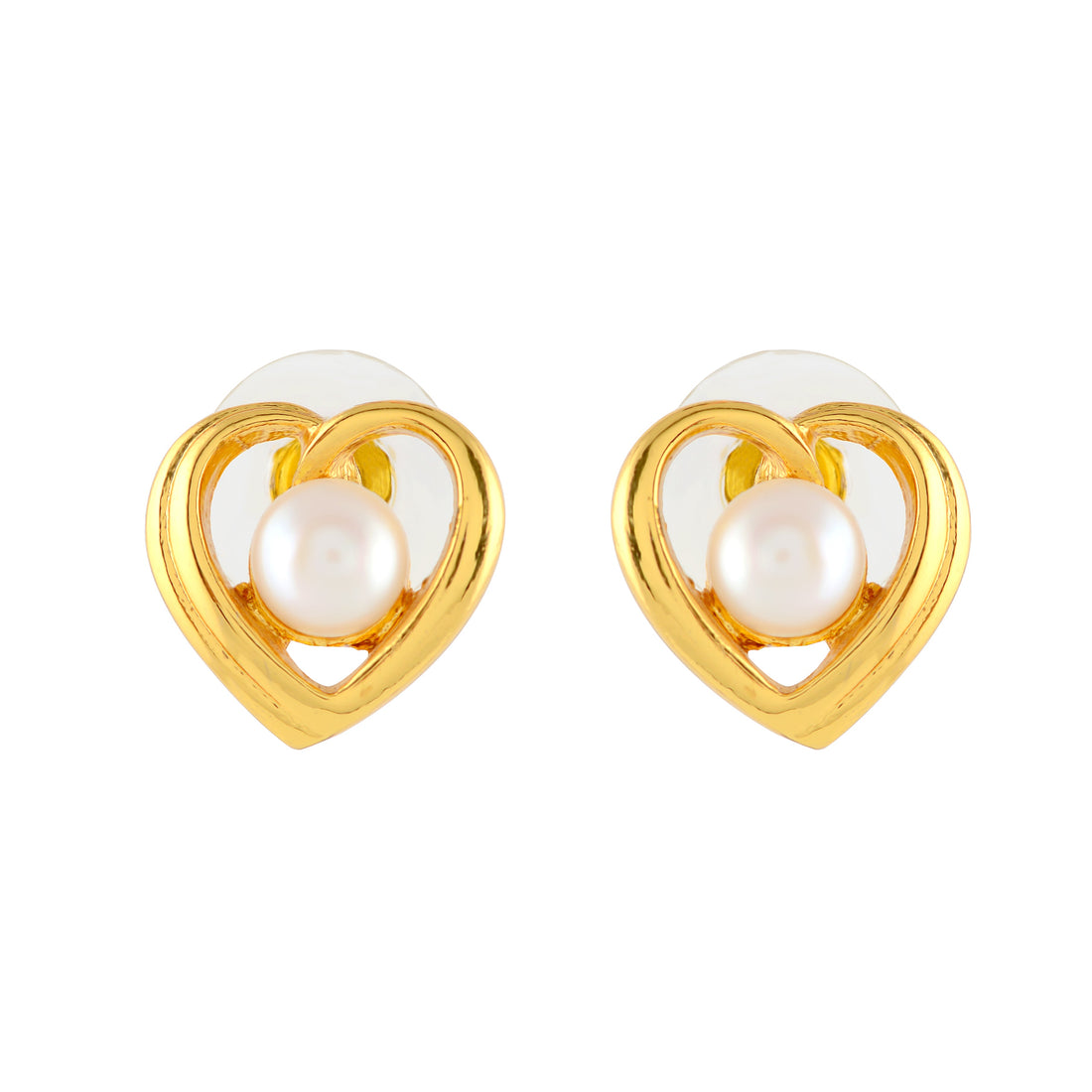 Heart Shape Pearl Studs - Krishna Jewellers Pearls and Gems
