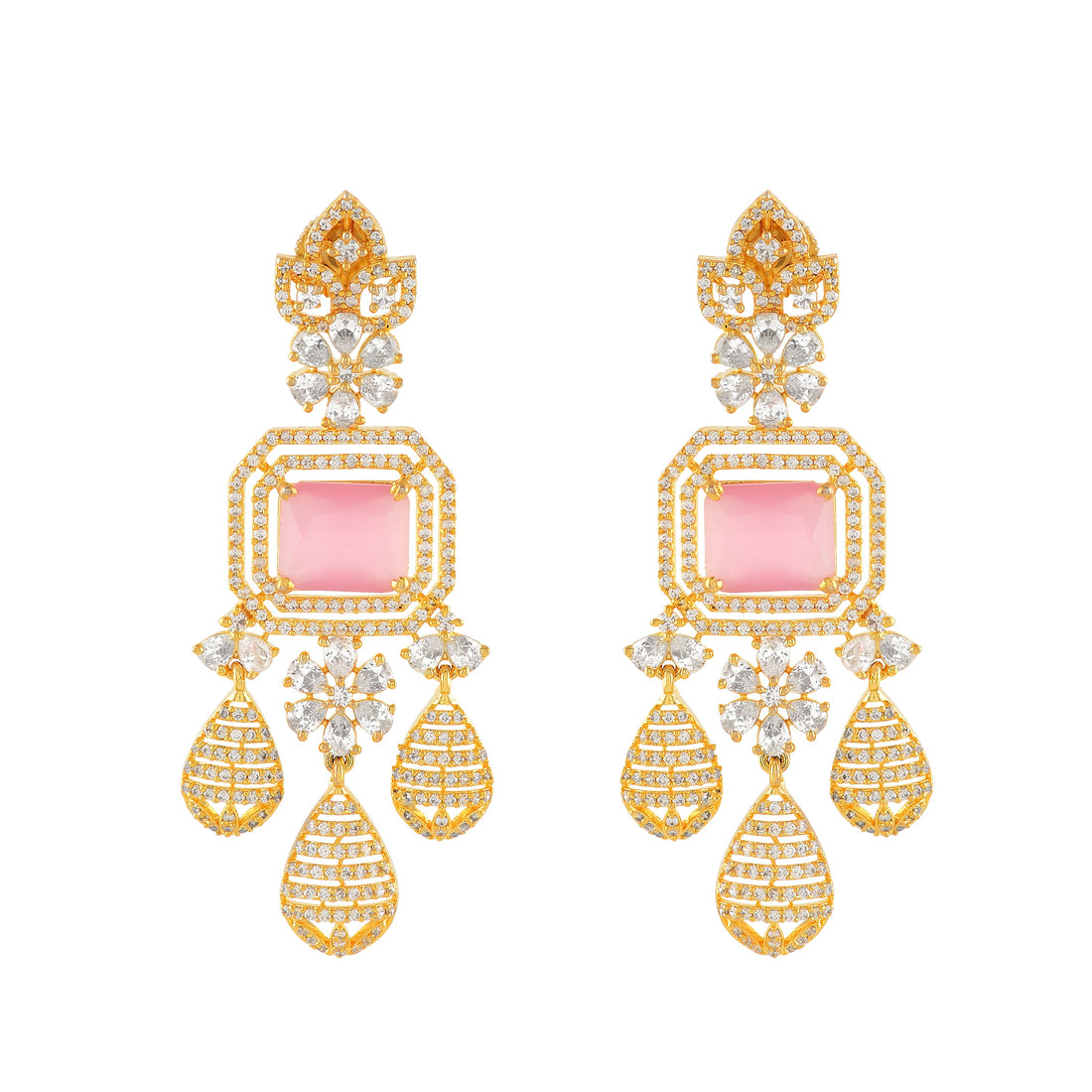 Elegant 5-Layered Pearl Choker Necklace Set with Pink Stones - Krishna Jewellers Pearls and Gems