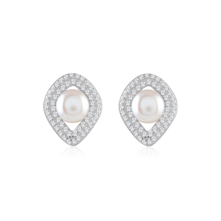 Sterling Silver Teardrop Studs Earring - Krishna Jewellers Pearls and Gems