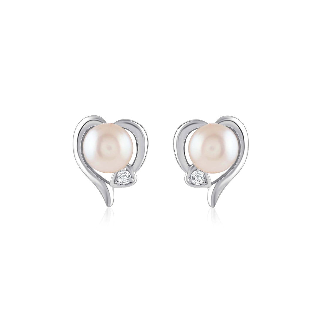 Decorative Freshwater Pearl Heart Shape Earring - Krishna Jewellers Pearls and Gems