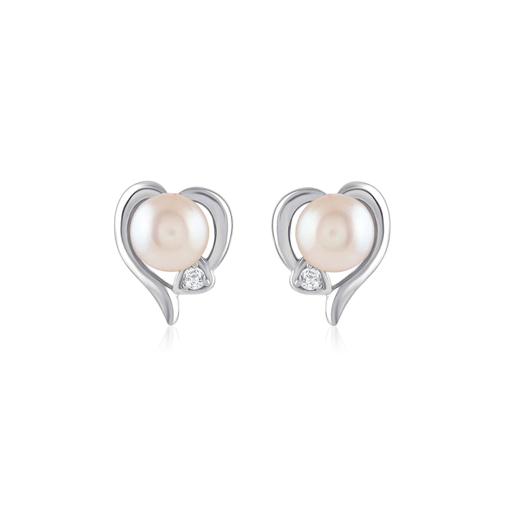 Decorative Freshwater Pearl Heart Shape Earring - Krishna Jewellers Pearls and Gems