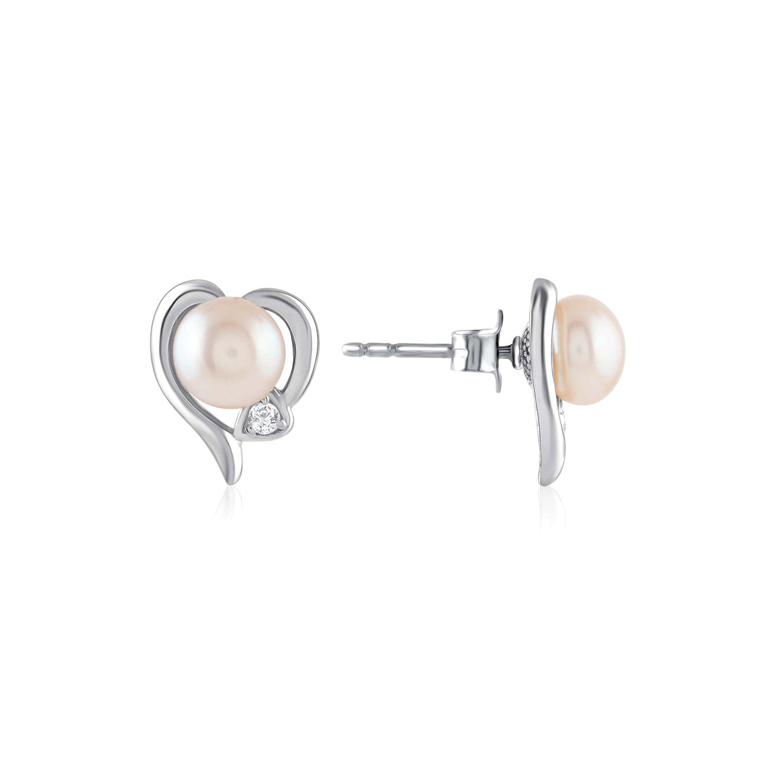 Decorative Freshwater Pearl Heart Shape Earring - Krishna Jewellers Pearls and Gems