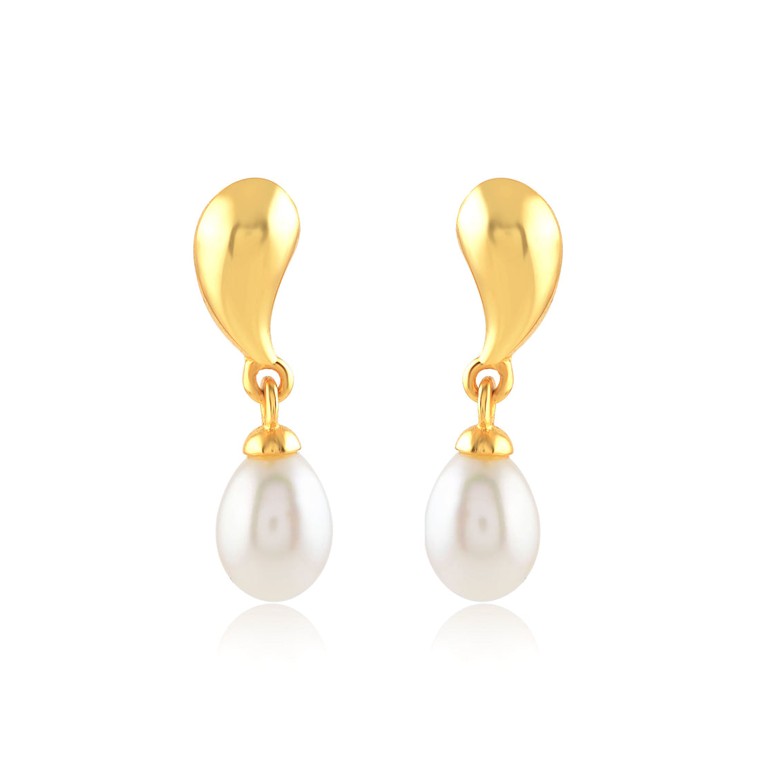 Yellow Tinted Pearl dangling Earrings - Krishna Jewellers Pearls and Gems
