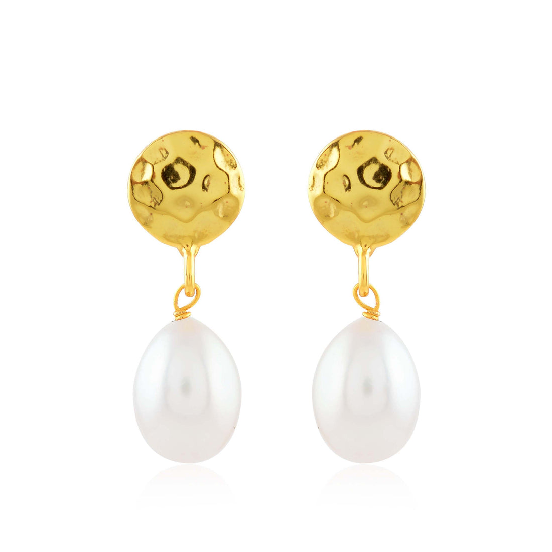 Coin-style Pearl Studs Danglers - Krishna Jewellers Pearls and Gems