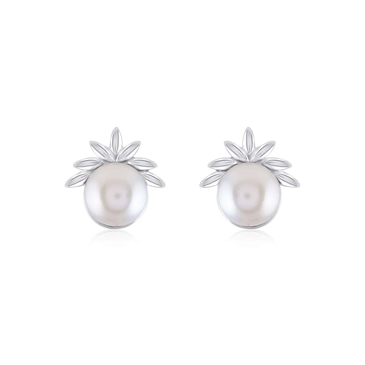 Sparkling Button Pearls Adorned With AAA CZ Stones - Krishna Jewellers Pearls and Gems