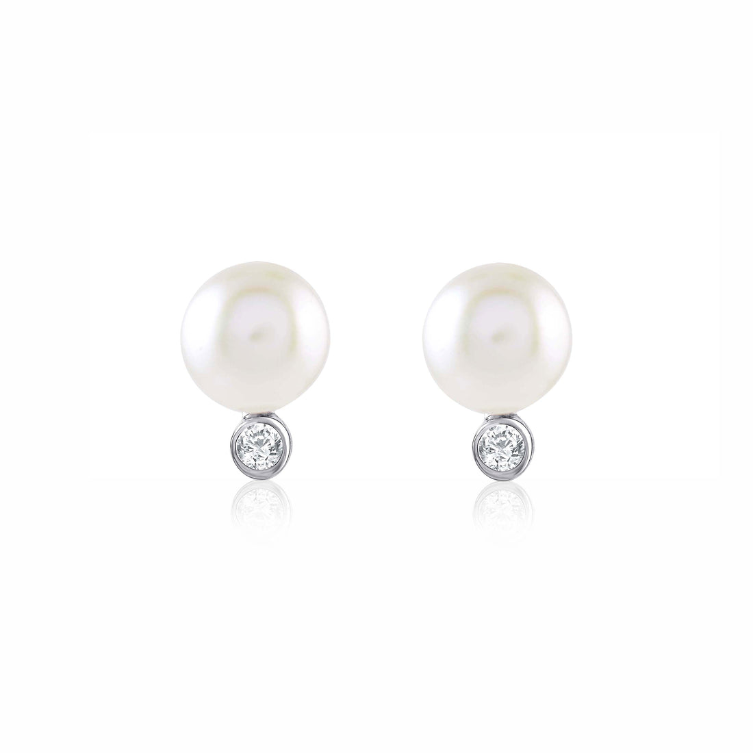 White Cultured Pearl Studs Earring - Krishna Jewellers Pearls and Gems