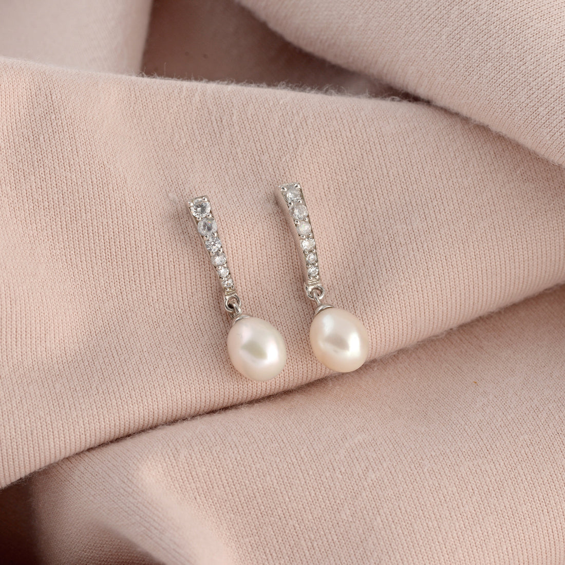 Drizzle Pearl Drop Earrings - Krishna Jewellers Pearls and Gems