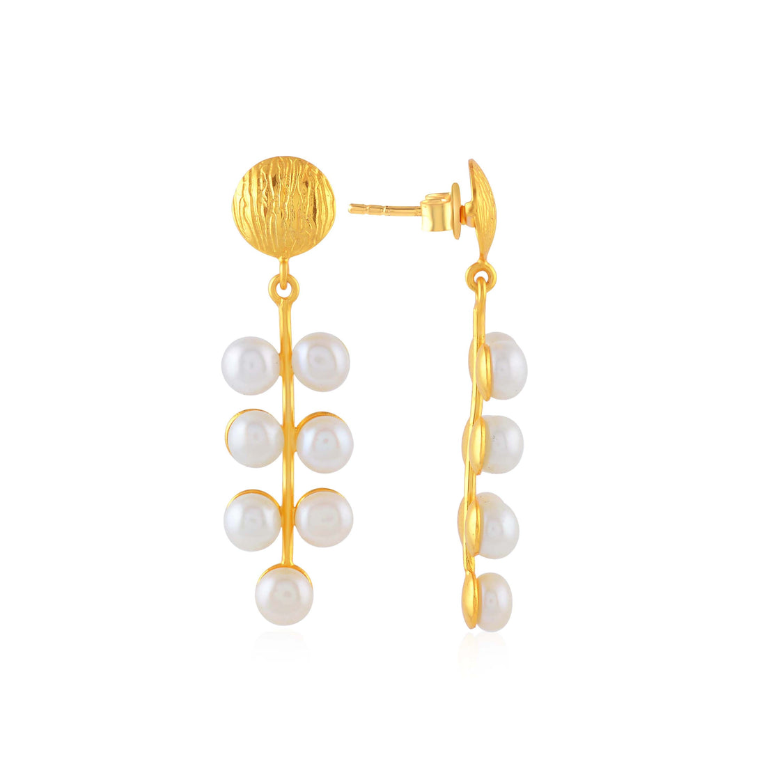 Gold Polish Hoop Earrings - Krishna Jewellers Pearls and Gems