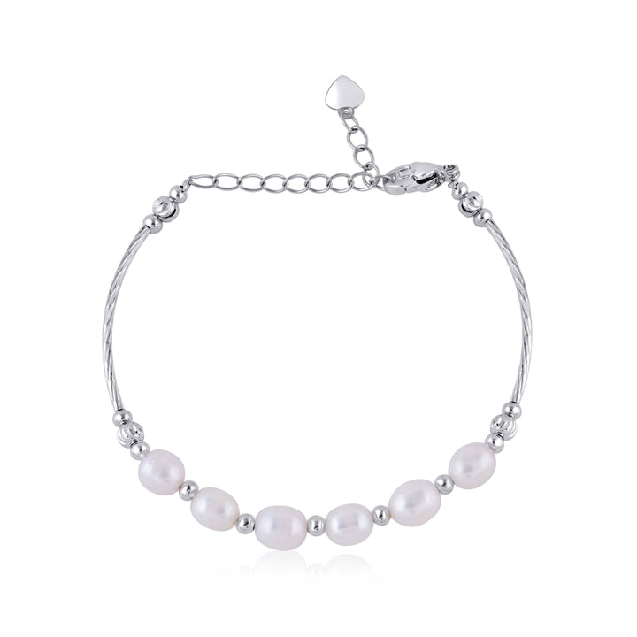 Elegant Silver Pearl Bracelet For A Timeless Glance - Krishna Jewellers Pearls and Gems