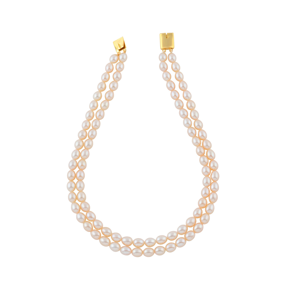 Stylish Double Line White Pearl Necklace - Krishna Jewellers Pearls and Gems