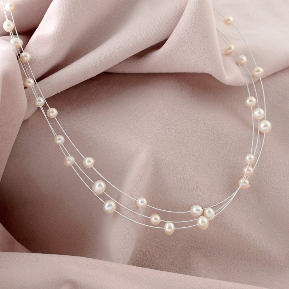 Classic Station Necklace With Freshwater Pearls - Krishna Jewellers Pearls and Gems
