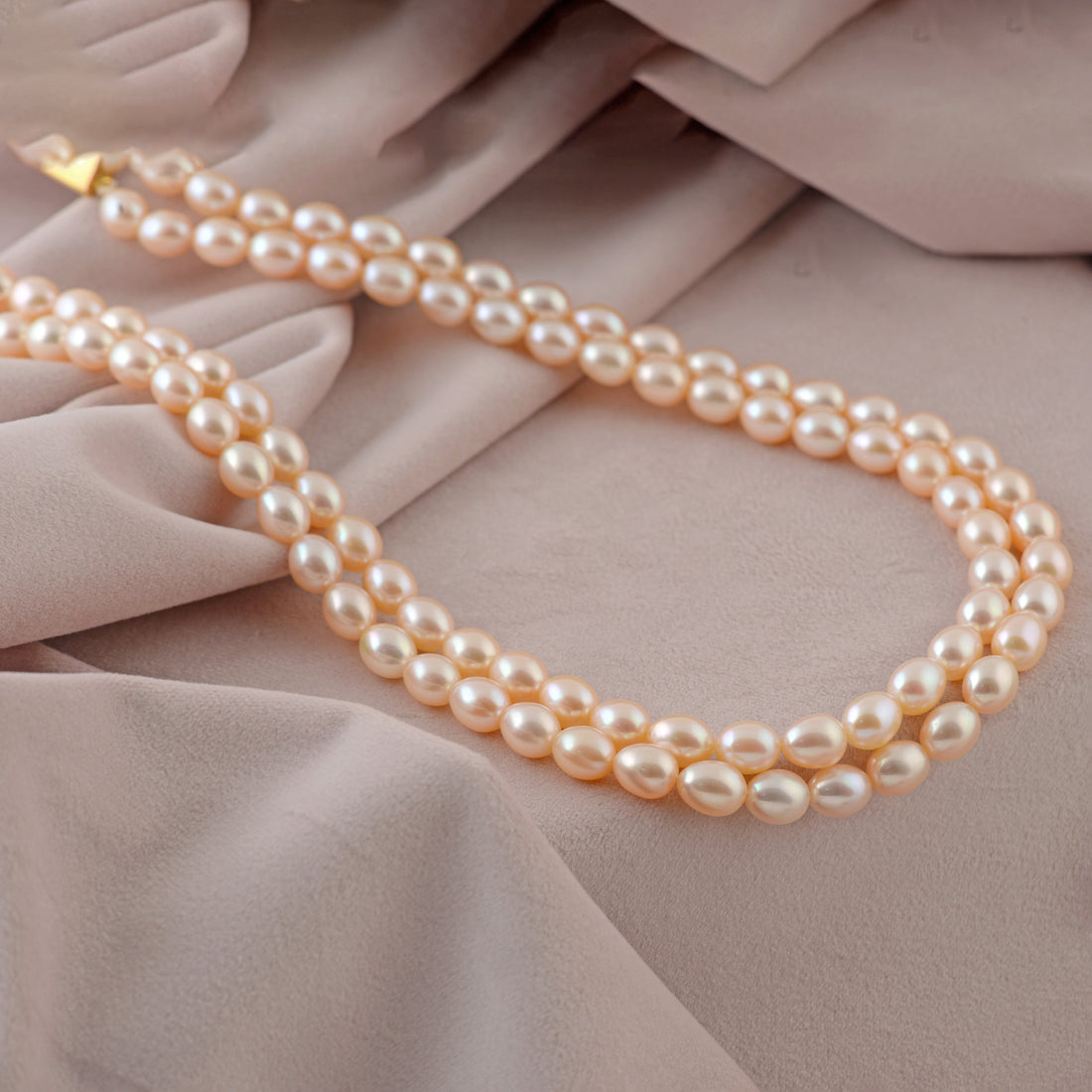 Stylish Double Line White Pearl Necklace - Krishna Jewellers Pearls and Gems