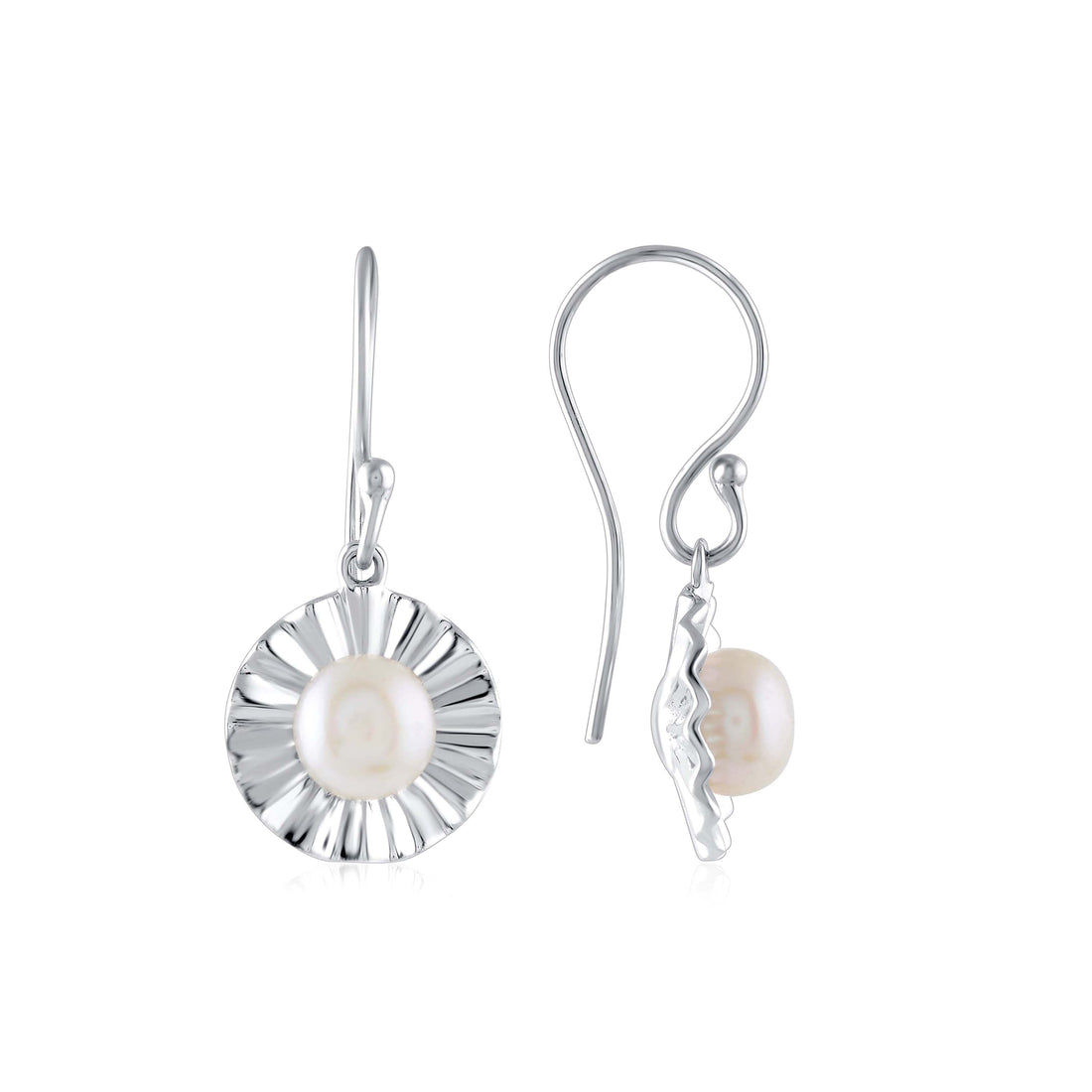 Sterling Silver Flower Design Earring - Krishna Jewellers Pearls and Gems
