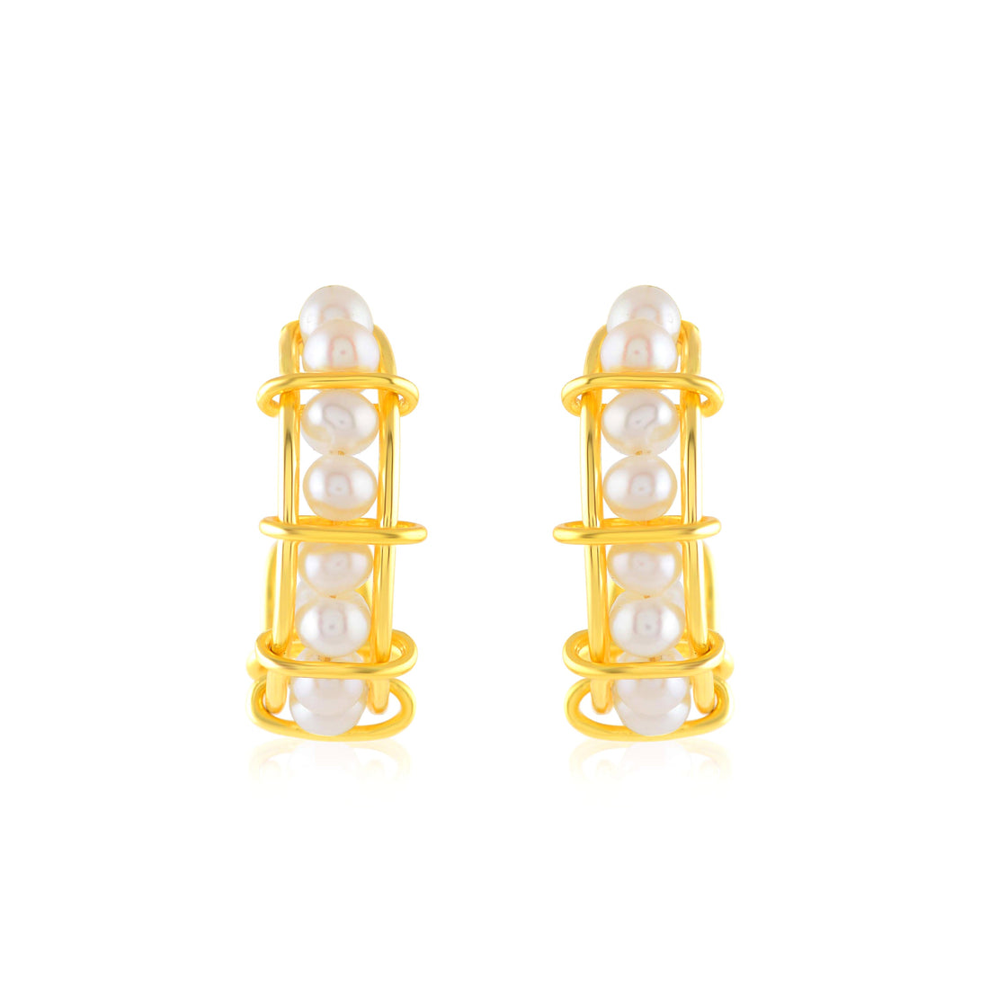 Freshwater Cultured Pearl Hoop Earrings - Krishna Jewellers Pearls and Gems
