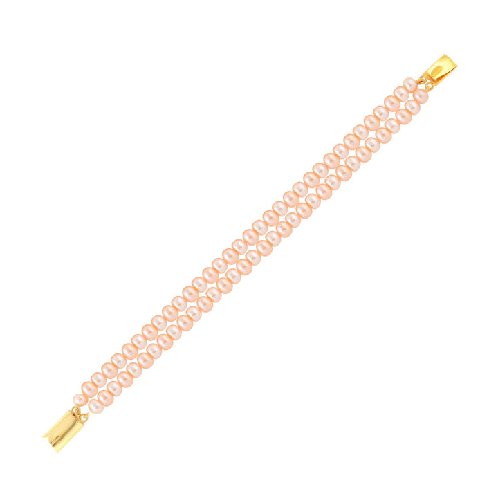 Blush Double strand Pink Freshwater Pearl Bracelet - Krishna Jewellers Pearls and Gems