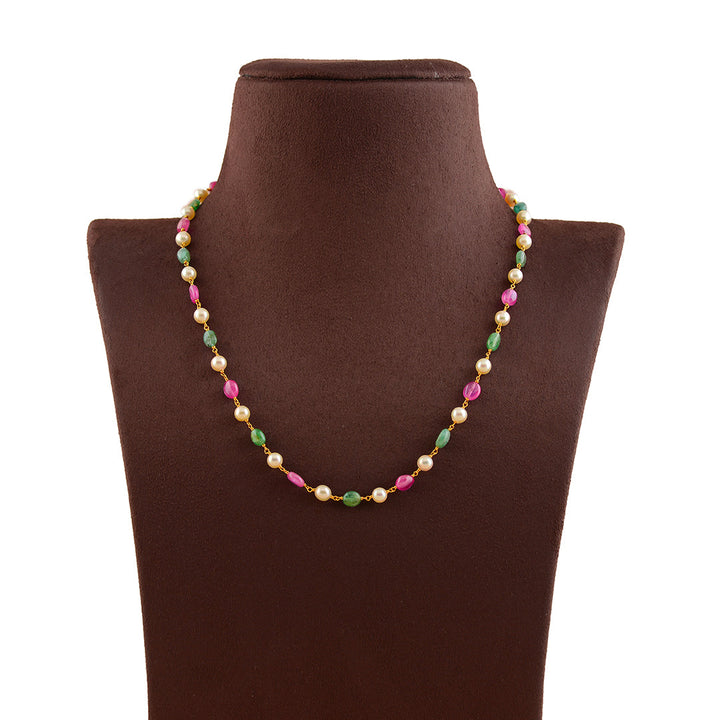 Modestic Gold Pearl Necklace - Krishna Jewellers Pearls and Gems