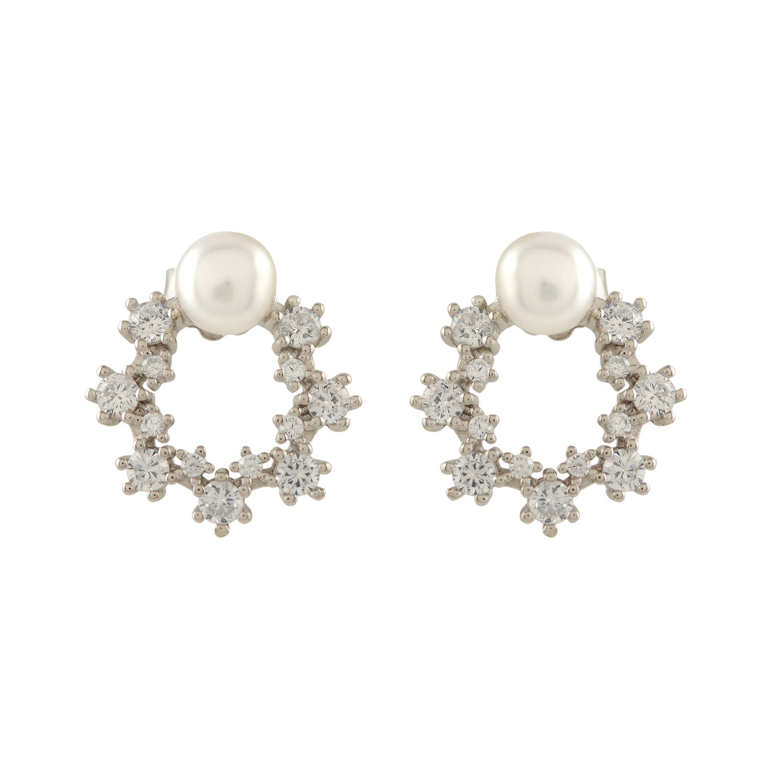 Pearl Bloom Silver Earrings