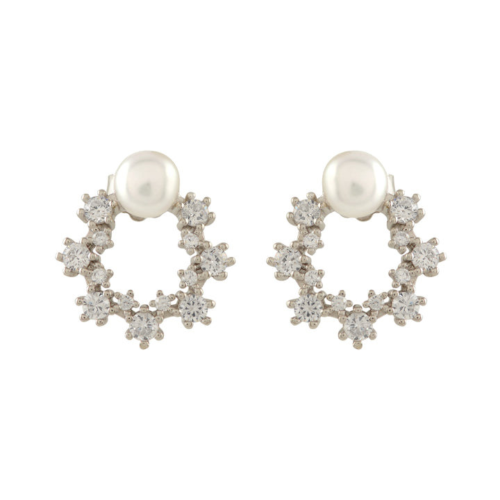 Pearl Bloom Silver Earrings