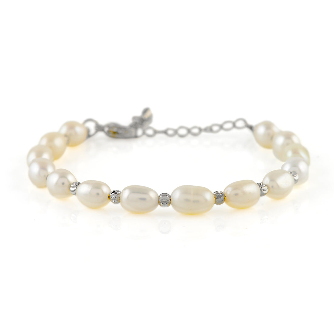 Timeless Elegance in Silver Pearl Bracelet - Krishna Jewellers Pearls and Gems