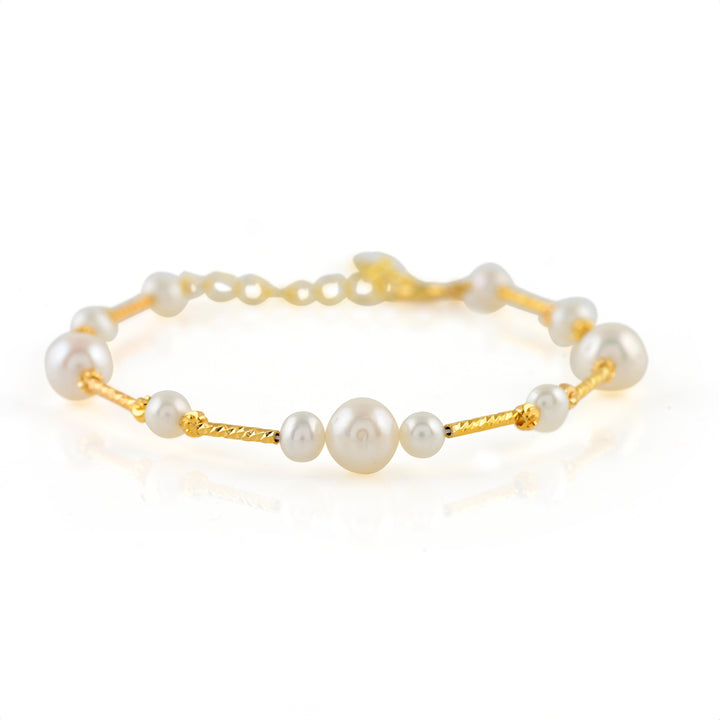 A Bracelet of Pure Radiance White Freshwater Pearls - Krishna Jewellers Pearls and Gems