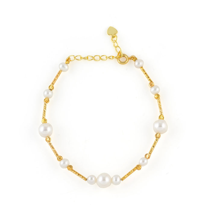Timeless Freshwater White Pearl bracelet in Silver - Krishna Jewellers Pearls and Gems