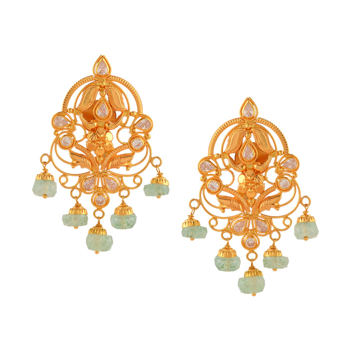 Gold Pearl Jhoomer Earrings - Krishna Jewellers Pearls and Gems