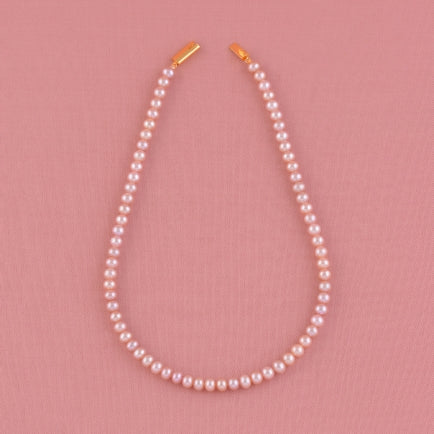 Grey Pink Pearls Necklace