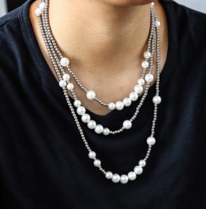 big pearl necklace men