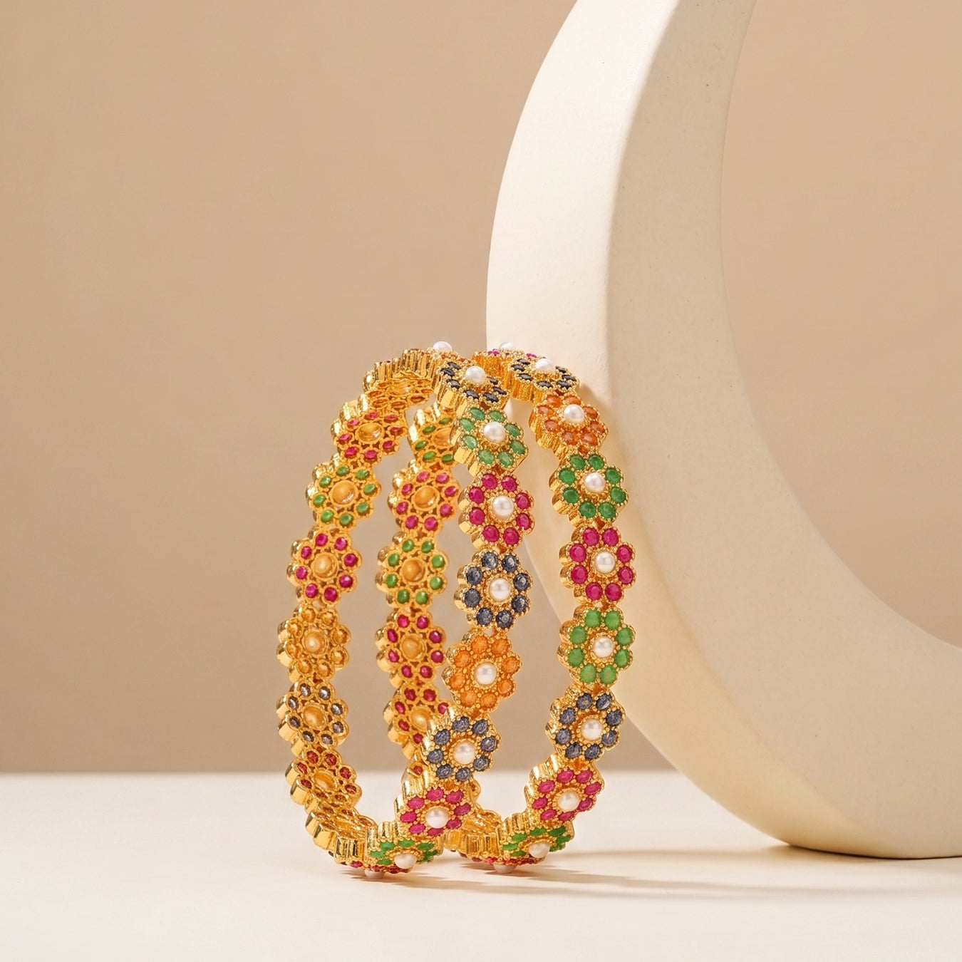 Navratan flower bangle