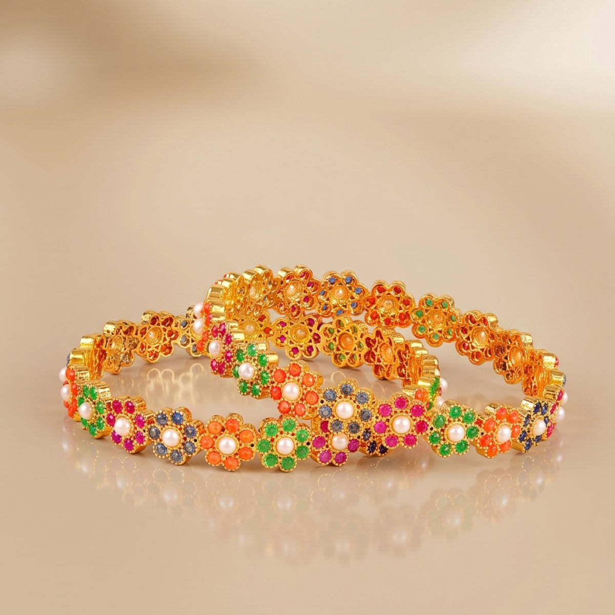 Navratan flower bangle