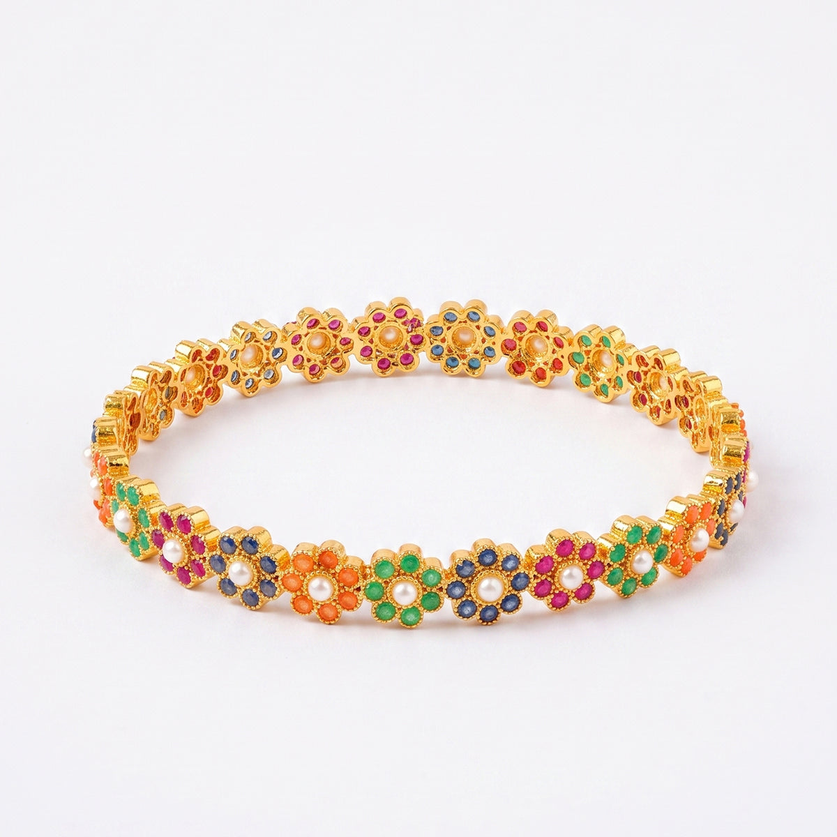Navratan flower bangle