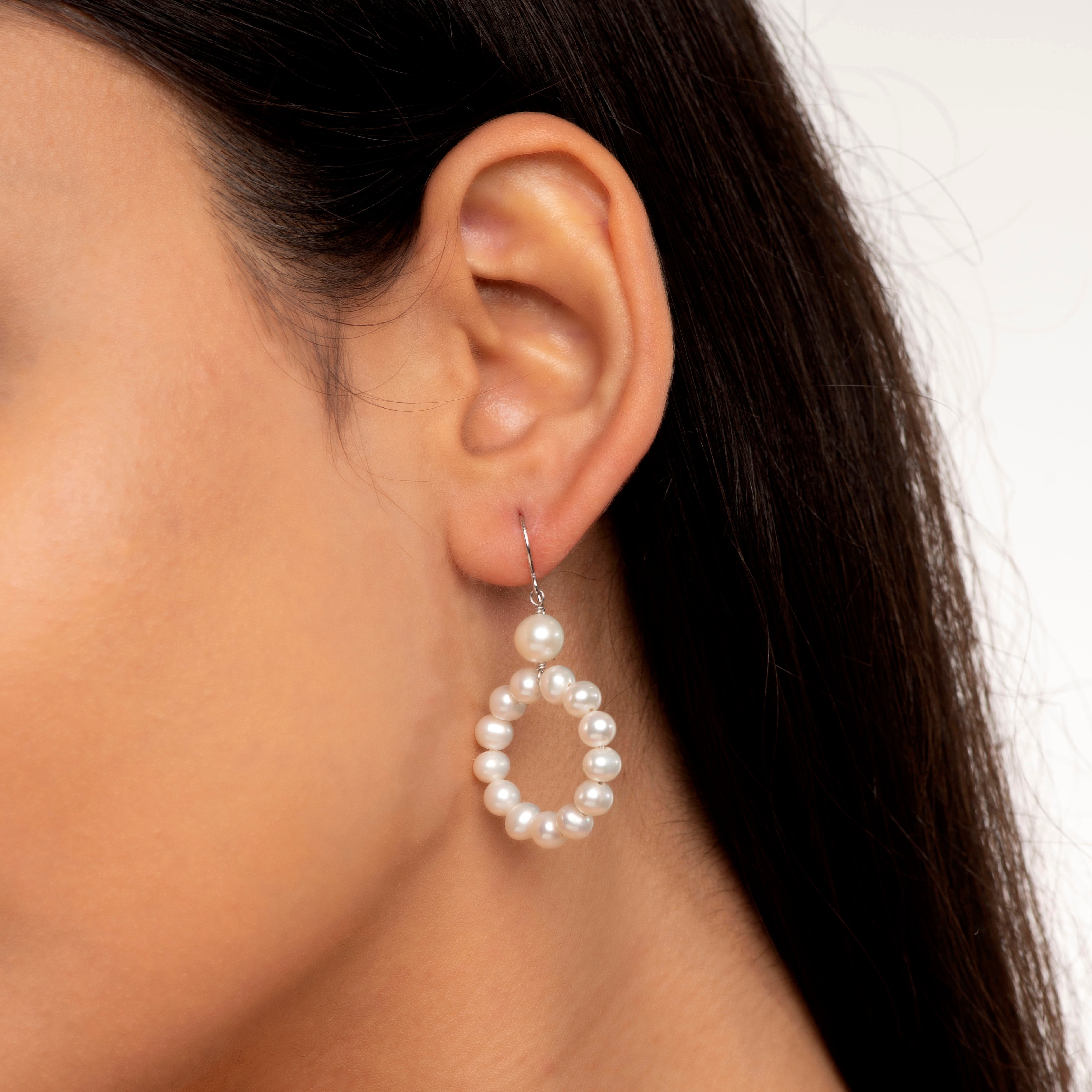 Pearl Hoop Drop (Pearl Drop Earrings)