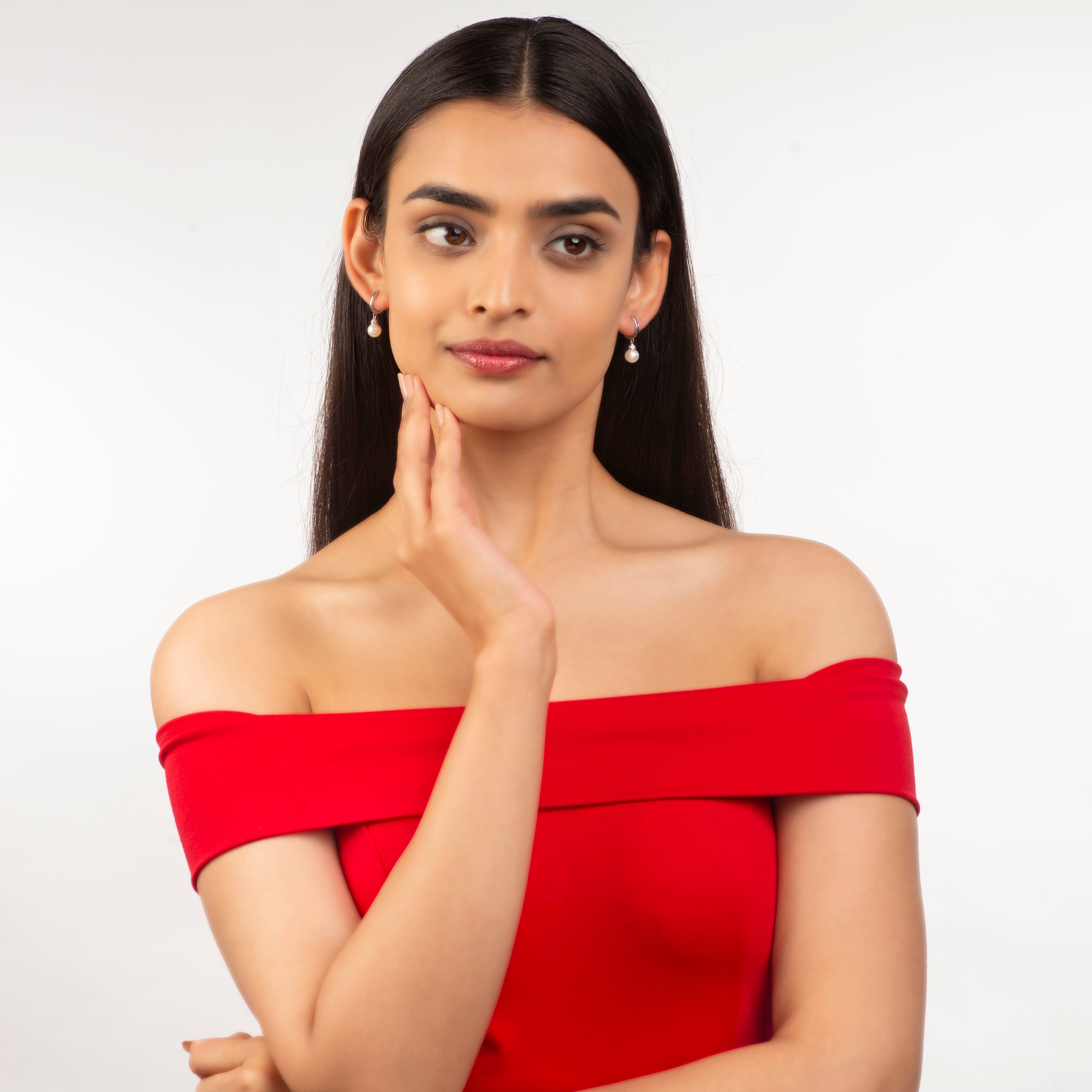 Pearl Glint (Pearl Hoop Earrings)