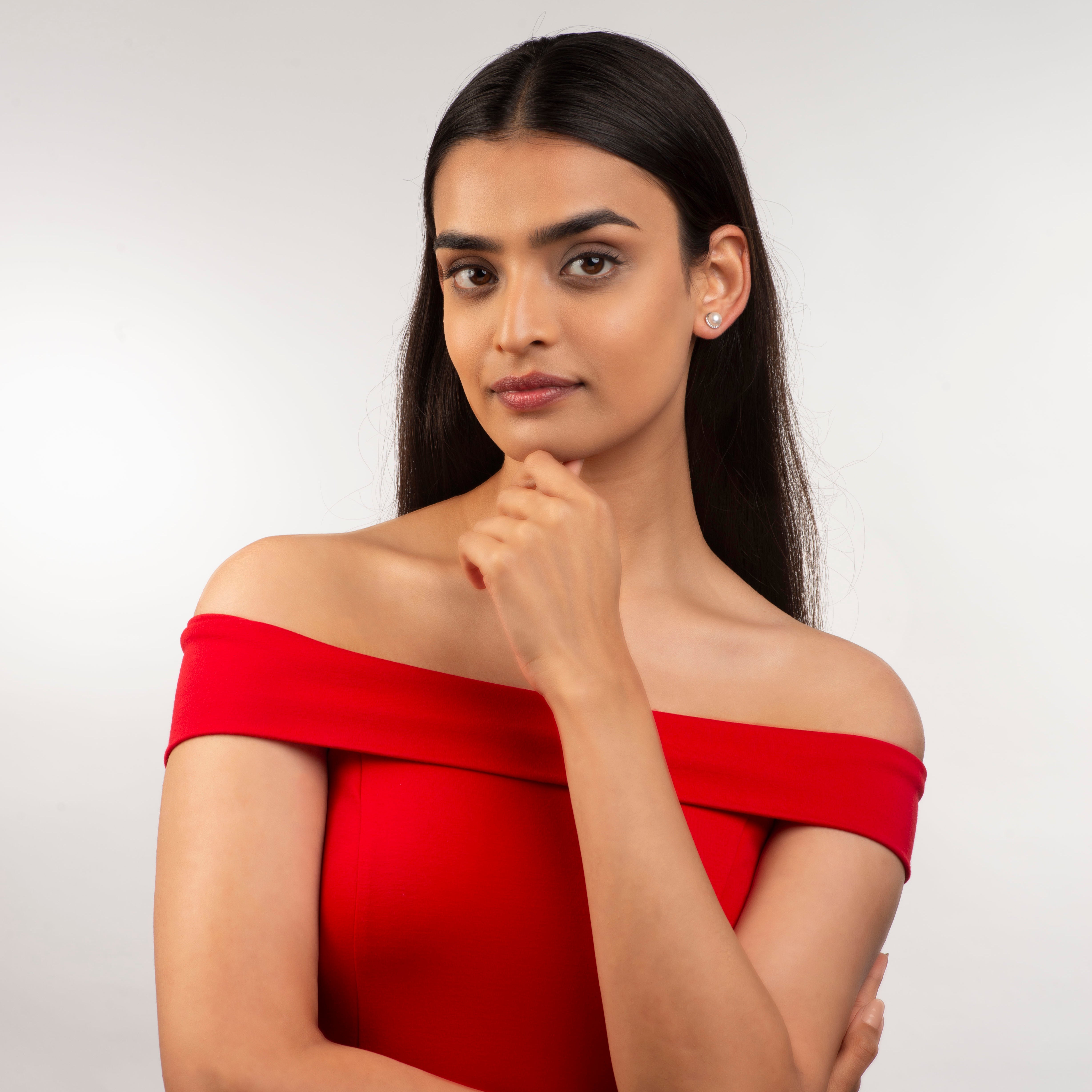 Pearl Arc (Pearl Stud Earrings)