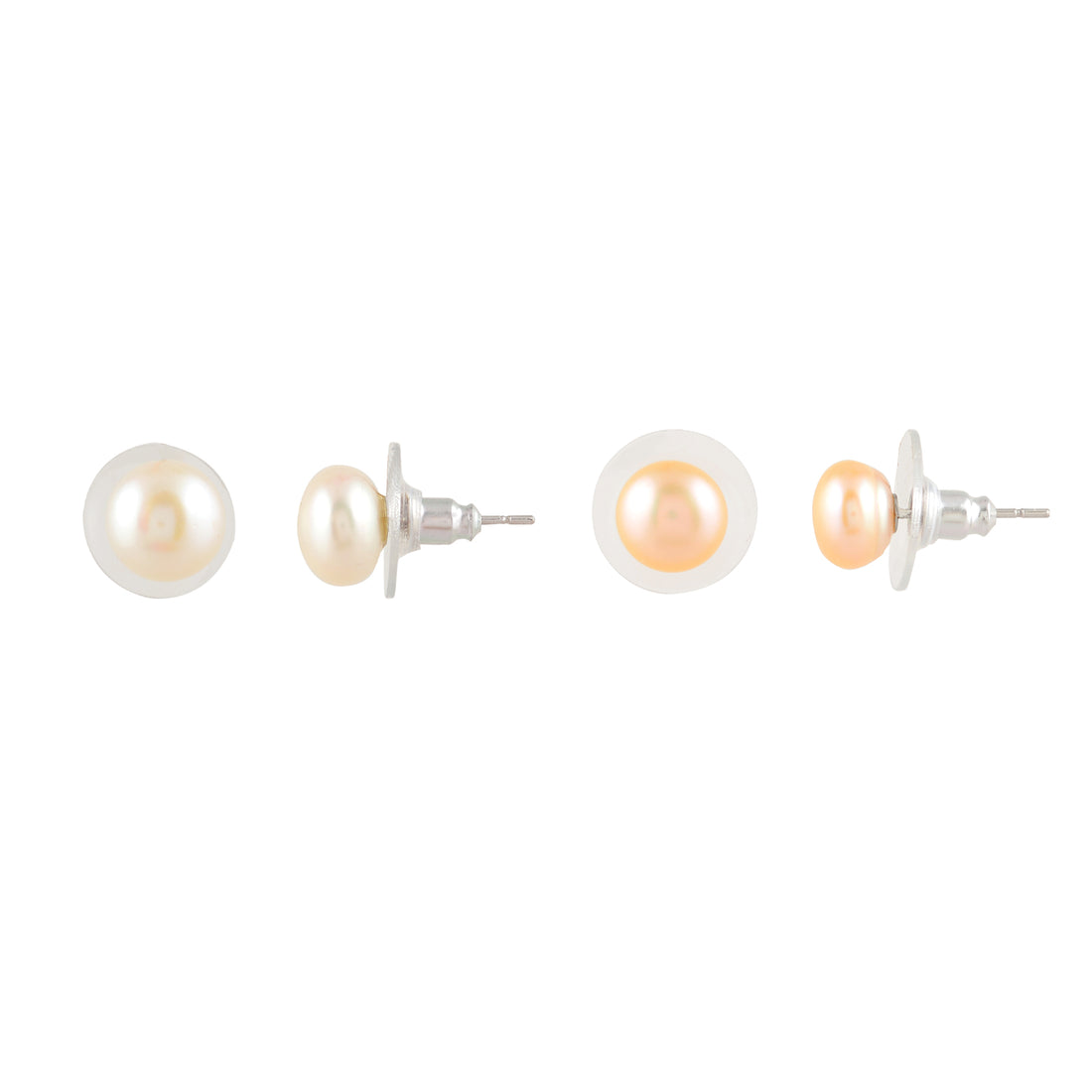 Signature White & Peach Freshwater Pearl Combo