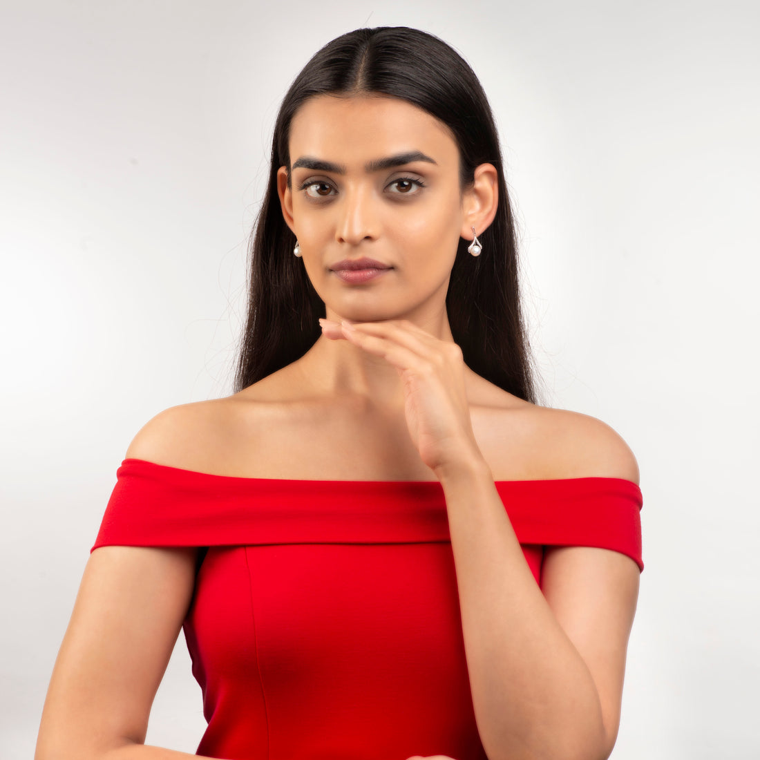 Pearl Crown Drop Earrings