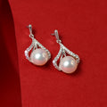 Pearl Crown Drop Earrings