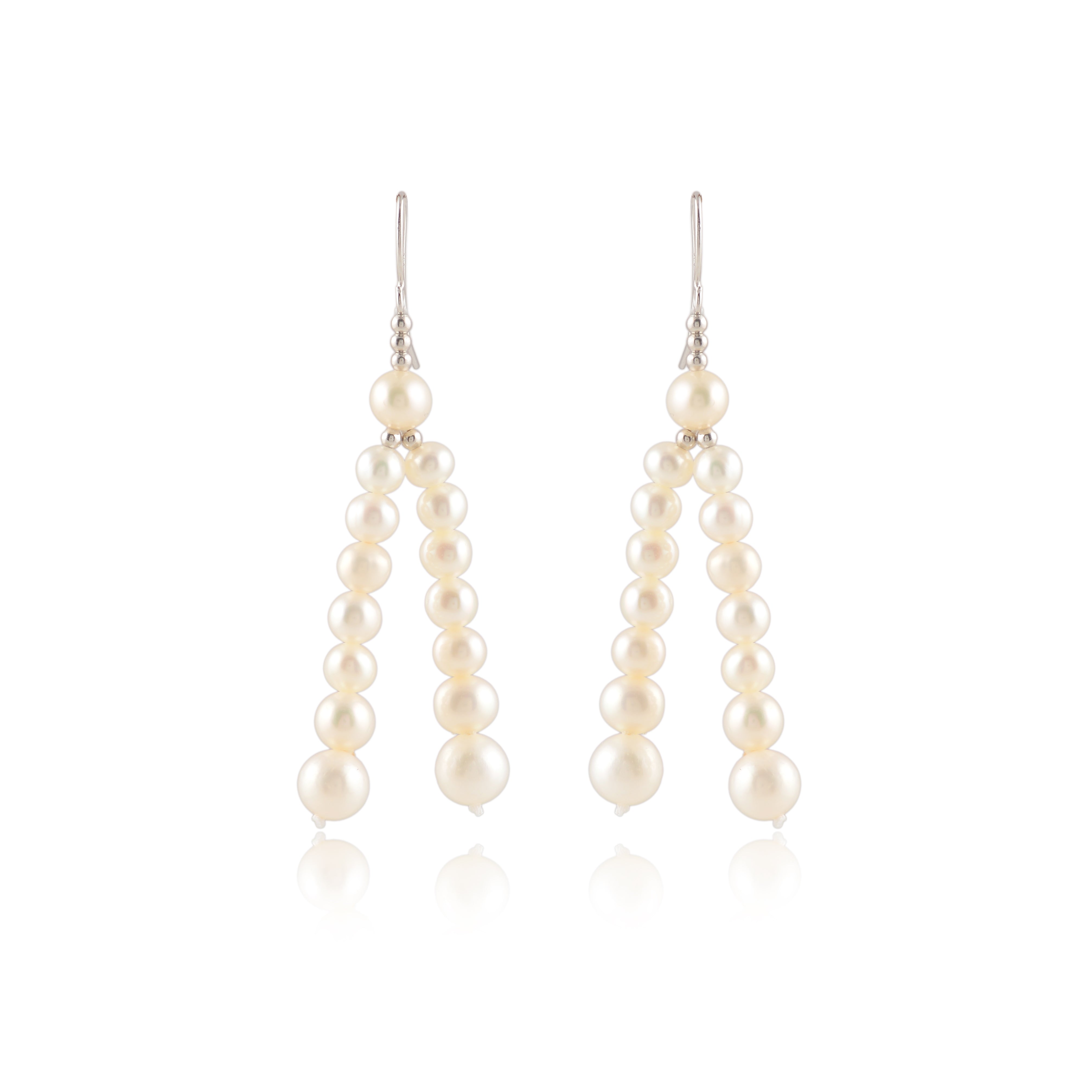 Twin cascading pearl strands (Pearl Drop Earrings)