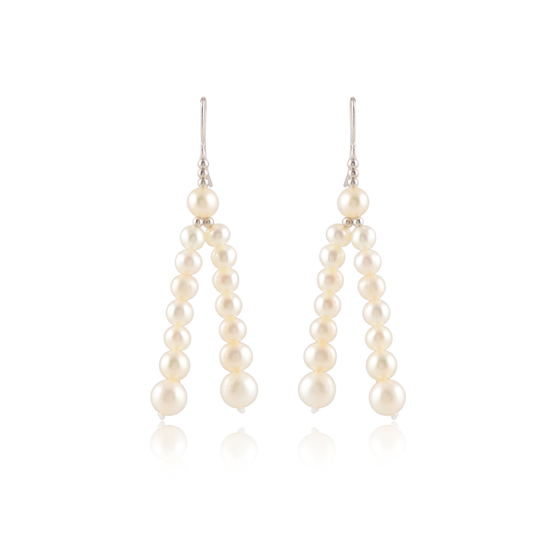 Twin cascading pearl strands (Pearl Drop Earrings)