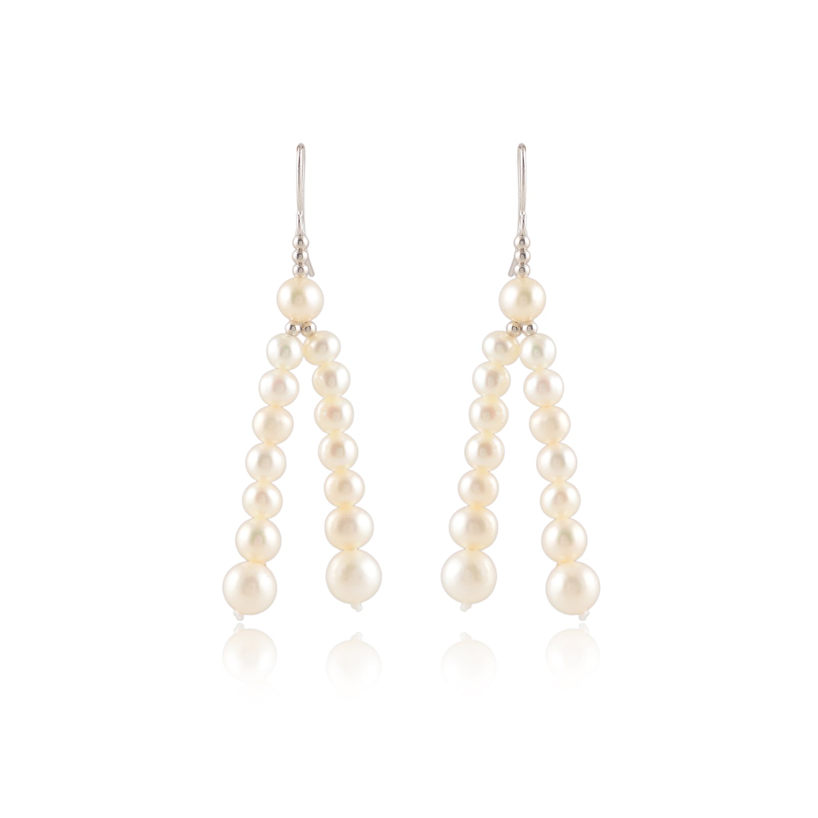 Twin cascading pearl strands (Pearl Drop Earrings)