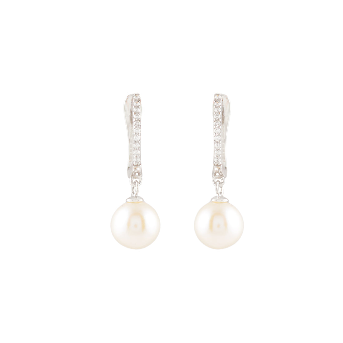 Pearl Line (Pearl Hoop Earrings)