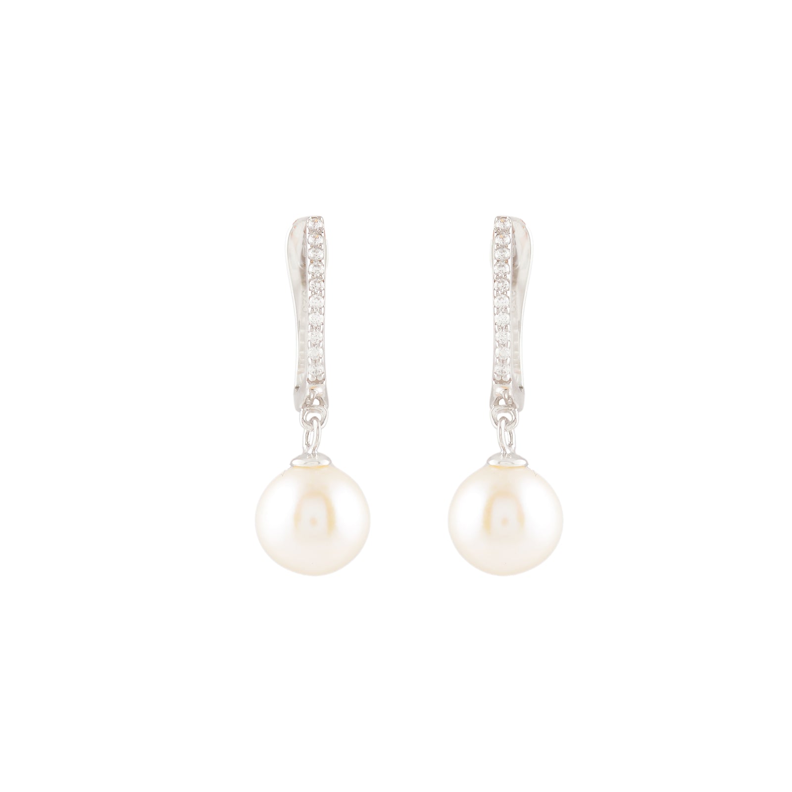 Pearl Line (Pearl Hoop Earrings)