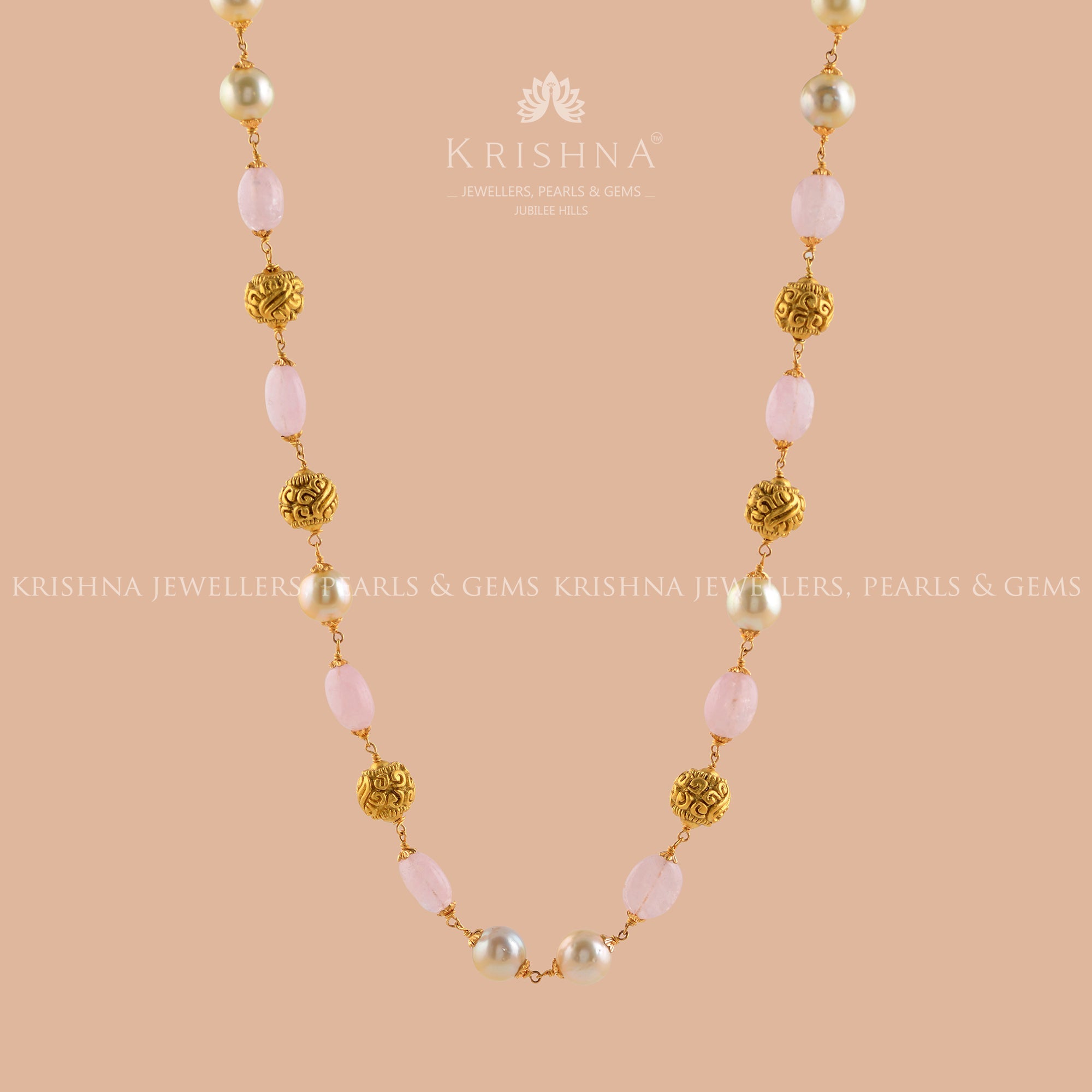 Premium South Sea Pearl and Beads Earrings in Gold - Krishna Jewellers Pearls and Gems